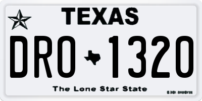 TX license plate DRO1320