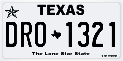 TX license plate DRO1321