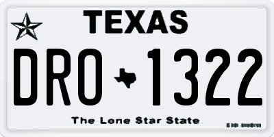 TX license plate DRO1322