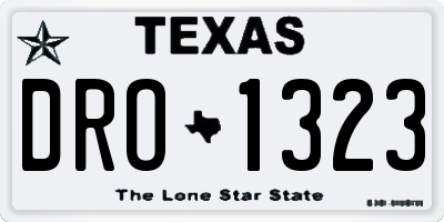 TX license plate DRO1323