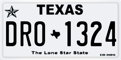 TX license plate DRO1324