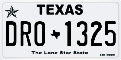 TX license plate DRO1325