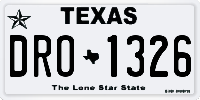 TX license plate DRO1326