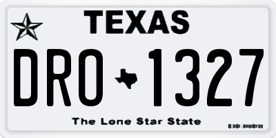 TX license plate DRO1327