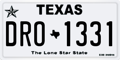 TX license plate DRO1331