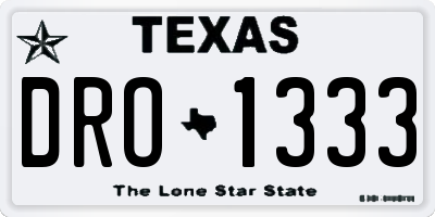 TX license plate DRO1333