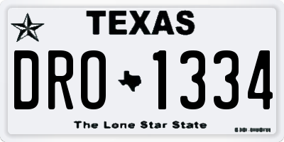 TX license plate DRO1334