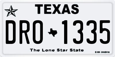 TX license plate DRO1335