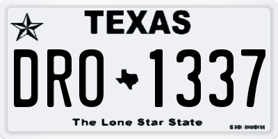 TX license plate DRO1337
