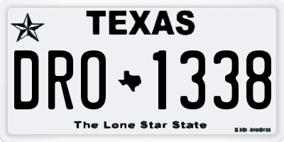 TX license plate DRO1338