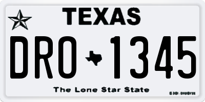 TX license plate DRO1345