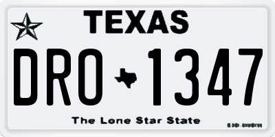 TX license plate DRO1347