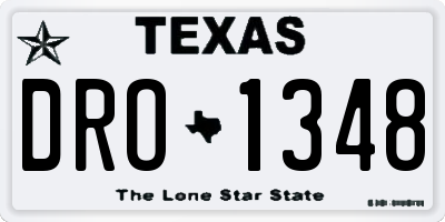 TX license plate DRO1348