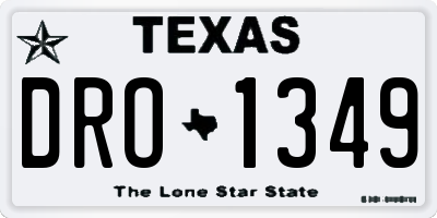 TX license plate DRO1349