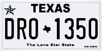 TX license plate DRO1350