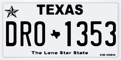 TX license plate DRO1353