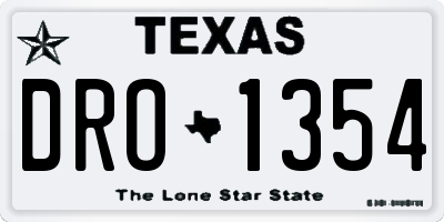 TX license plate DRO1354