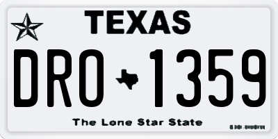 TX license plate DRO1359