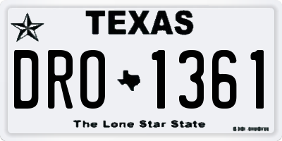 TX license plate DRO1361