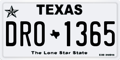 TX license plate DRO1365