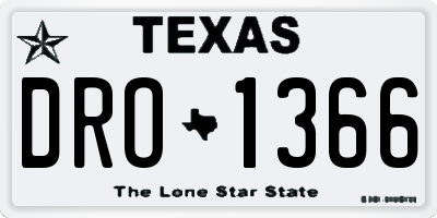 TX license plate DRO1366
