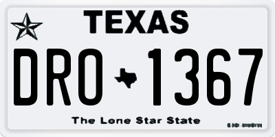 TX license plate DRO1367