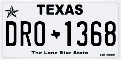 TX license plate DRO1368