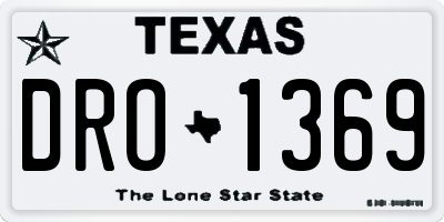 TX license plate DRO1369