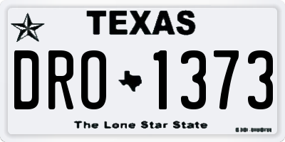 TX license plate DRO1373