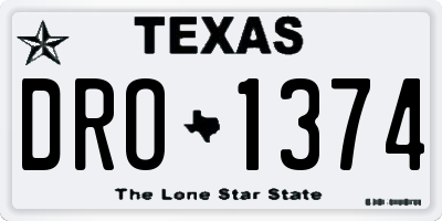 TX license plate DRO1374
