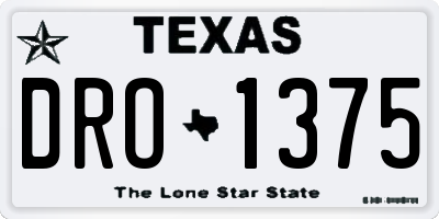 TX license plate DRO1375