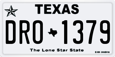 TX license plate DRO1379