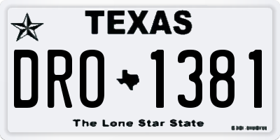 TX license plate DRO1381