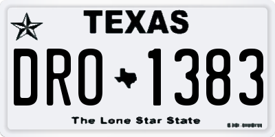 TX license plate DRO1383