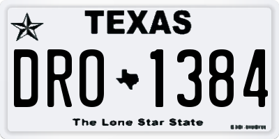 TX license plate DRO1384