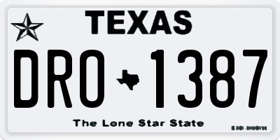 TX license plate DRO1387