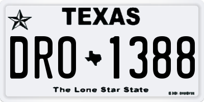 TX license plate DRO1388