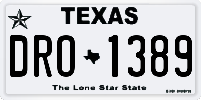 TX license plate DRO1389