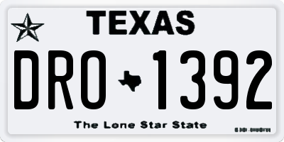 TX license plate DRO1392