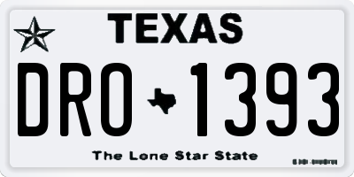 TX license plate DRO1393