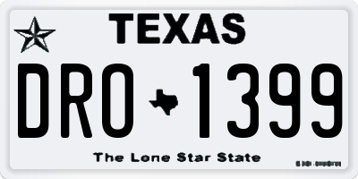 TX license plate DRO1399