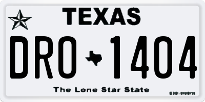 TX license plate DRO1404
