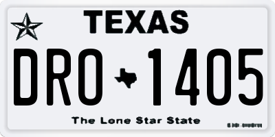 TX license plate DRO1405