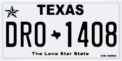 TX license plate DRO1408