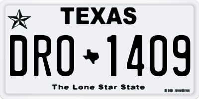 TX license plate DRO1409