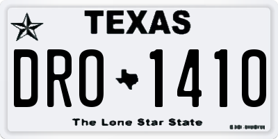 TX license plate DRO1410