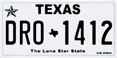 TX license plate DRO1412