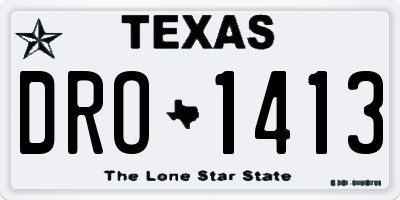 TX license plate DRO1413