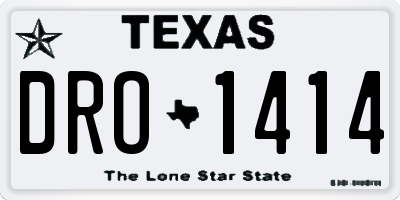 TX license plate DRO1414