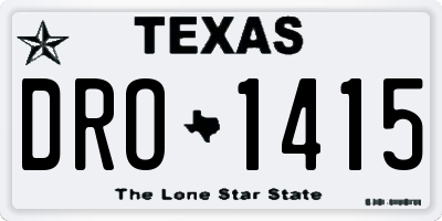 TX license plate DRO1415
